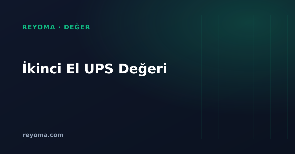 İkinci el UPS / güç kaynağı değeri