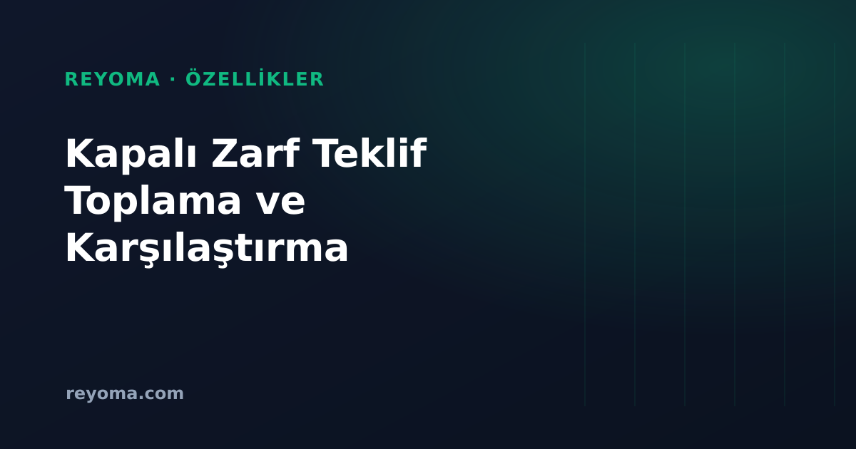 Kapalı zarf teklif toplama: satış partisi, herkese açık teklif bağlantısı ve yan yana teklif karşılaştırma